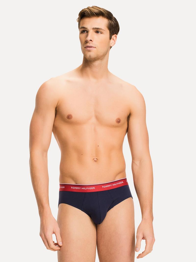 Férfi Tommy Hilfiger Premium essentials brief 3pk Briefs Színes Sötétkék | HU 1336PJJ